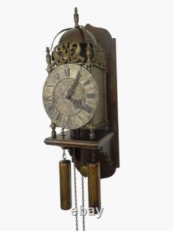 English Antique Vintage Robert Evans Halfstead Lantern 8 Day Wall Clock