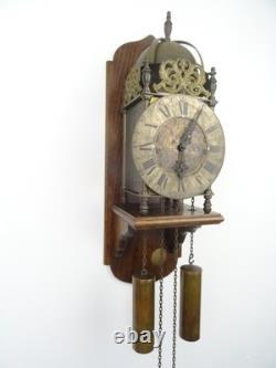 English Antique Vintage Robert Evans Halfstead Lantern 8 Day Wall Clock