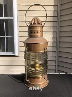 Excellent Vintage Cyclone Marine Lamp Made in New Jersey Nautical Ship Lantern