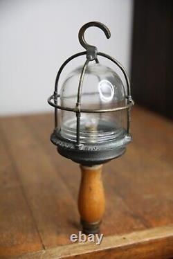 F H Lovell & CO Vintage Maritime Lantern Drop Light Brass industrial cage RARE