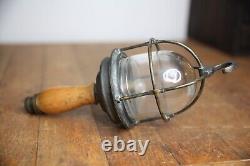 F H Lovell & CO Vintage Maritime Lantern Drop Light Brass industrial cage RARE