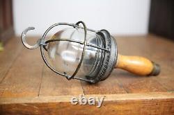 F H Lovell & CO Vintage Maritime Lantern Drop Light Brass industrial cage RARE