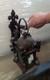 Fabulous Antique Gothic Hand Wrought Iron Lantern Pendant Chandelier w Bracket