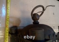 Fabulous Antique Gothic Hand Wrought Iron Lantern Pendant Chandelier w Bracket
