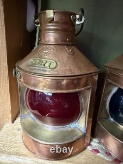 Four Tung Woo 12 Ship Oil Lanterns Copper Brass Nautical Vintage