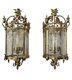 French Antique Brass Glass Lantern (6x Available)