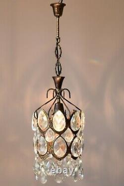 French Empire Lantern Vintage Crystal Chandelier, Lighting, Light Lamp Pendant