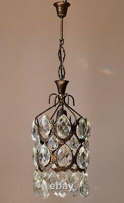 French Empire Lantern Vintage Crystal Chandelier, Lighting, Light Lamp Pendant