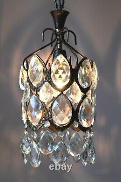 French Empire Lantern Vintage Crystal Chandelier, Lighting, Light Lamp Pendant