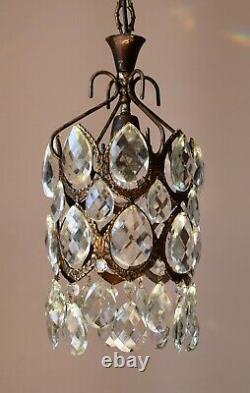 French Empire Lantern Vintage Crystal Chandelier, Lighting, Light Lamp Pendant