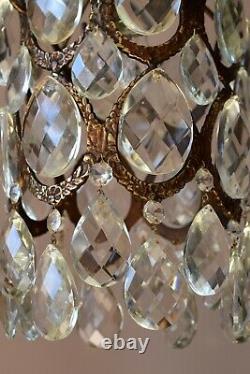 French Empire Lantern Vintage Crystal Chandelier, Lighting, Light Lamp Pendant