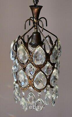 French Empire Lantern Vintage Crystal Chandelier, Lighting, Light Lamp Pendant