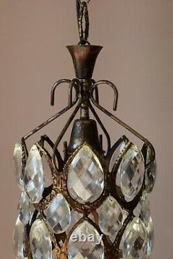 French Empire Lantern Vintage Crystal Chandelier, Lighting, Light Lamp Pendant