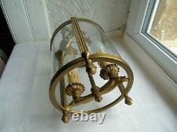 French lantern 2 light bronze brass classic designed vintage