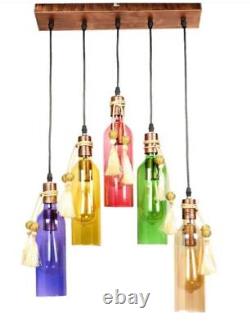 Glass Contemporary Cluster 5-Light Antique Ceiling Lamp