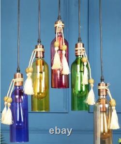 Glass Contemporary Cluster 5-Light Antique Ceiling Lamp