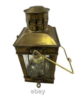 Great Britain Cargo Light No 3954 Brass Oil Lantern Gold 1939 Nautical Vintage