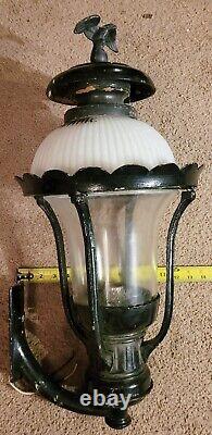 HUGE 27 Antique Outdoor Wall Street Lantern Sconce Eagle Top NEEDS RESTORATION