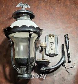 HUGE 27 Antique Outdoor Wall Street Lantern Sconce Eagle Top NEEDS RESTORATION