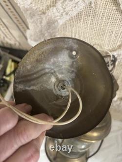 Hanging Antique Maritime ANCHOR BRASS Glass SHIP LANTERN Nautical Large WIRED