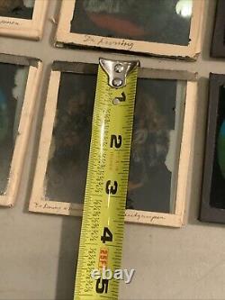 Huge Lot Of 70 Vintage Antique Magic Lantern Glass Slides Colored Storybook