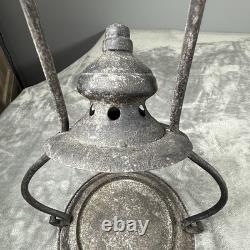 Iron Wall Antique Rustic Hanging Candle Lantern Farmhouse Cabin No Glass Globe