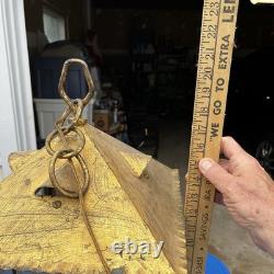 Italian Lantern Chandelier Gold Gilded For Restoration