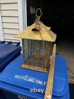 Italian Lantern Chandelier Gold Gilded For Restoration
