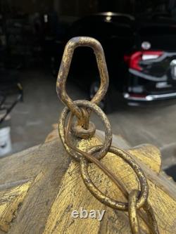 Italian Lantern Chandelier Gold Gilded For Restoration