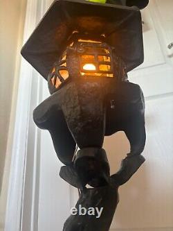 JAPANESE ANTIQUE CAST TREE FORM PAGODA LANTERN ELECTRIFIED Rare