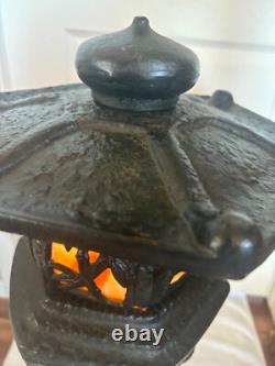 JAPANESE ANTIQUE CAST TREE FORM PAGODA LANTERN ELECTRIFIED Rare