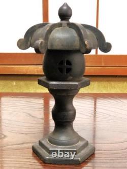 Japanese Antique Edo Period Miyaji Lantern Kamakurashinto Wood Carving Kurade