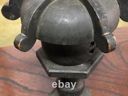 Japanese Antique Edo Period Miyaji Lantern Kamakurashinto Wood Carving Kurade