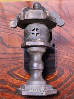 Japanese Antique Edo Period Miyaji Lantern Kamakurashinto Wood Carving Kurade