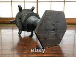 Japanese Antique Edo Period Miyaji Lantern Kamakurashinto Wood Carving Kurade