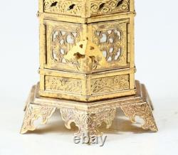 Japanese Vintage Brass Figure Five Storied Buddhism Pagoda Small Lantern Set