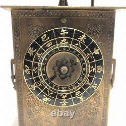 Japanese Zodiac Dial Daimyo Lantern Clock Wall Antique Vintage