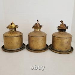 LOT of 3 Vintage Perko Brass Marine Lantern Fuel Tank Oil Lamp Wick Ship
