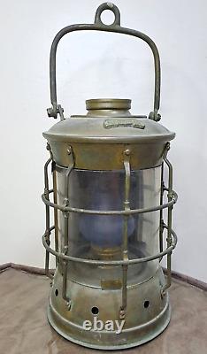 Lamp Brass Oil Lantern Ship Maritime Antique Nautical Brass Vintage Nasthead Vtg