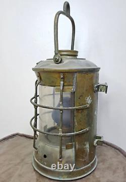 Lamp Brass Oil Lantern Ship Maritime Antique Nautical Brass Vintage Nasthead Vtg