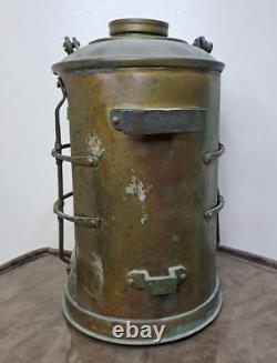 Lamp Brass Oil Lantern Ship Maritime Antique Nautical Brass Vintage Nasthead Vtg