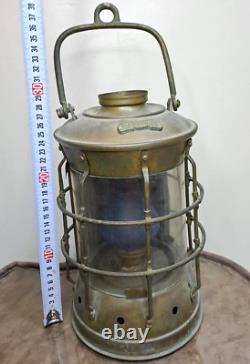 Lamp Brass Oil Lantern Ship Maritime Antique Nautical Brass Vintage Nasthead Vtg