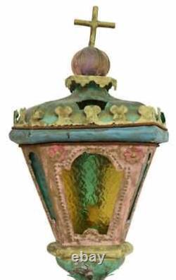 Lantern, Professional, Venetian Tole Painted, Italian, Vintage / Antique