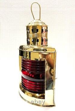 Lantern Vintage Nautical Solid Brass Port Electric Lantern RED/GREEN Colour