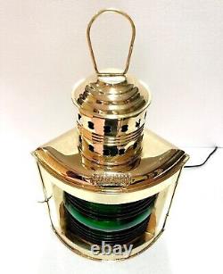 Lantern Vintage Nautical Solid Brass Port Electric Lantern RED/GREEN Colour