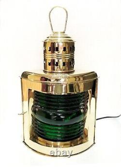 Lantern Vintage Nautical Solid Brass Port Electric Lantern RED/GREEN Colour