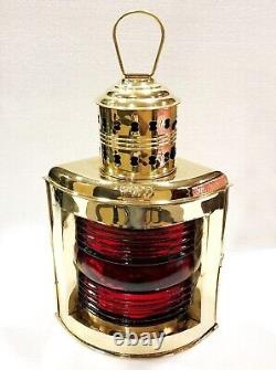 Lantern Vintage Nautical Solid Brass Port Electric Lantern RED/GREEN Colour