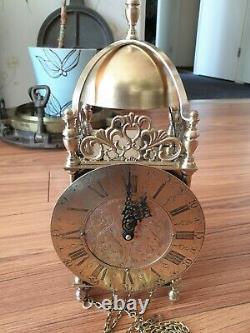 Lantern Wall Clock Hermle 1974 English Style Separate Wooden Mount Pendulum