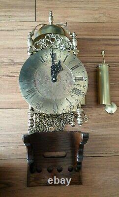 Lantern Wall Clock Hermle 1974 English Style Separate Wooden Mount Pendulum