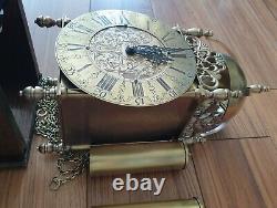 Lantern Wall Clock Hermle 1974 English Style Separate Wooden Mount Pendulum